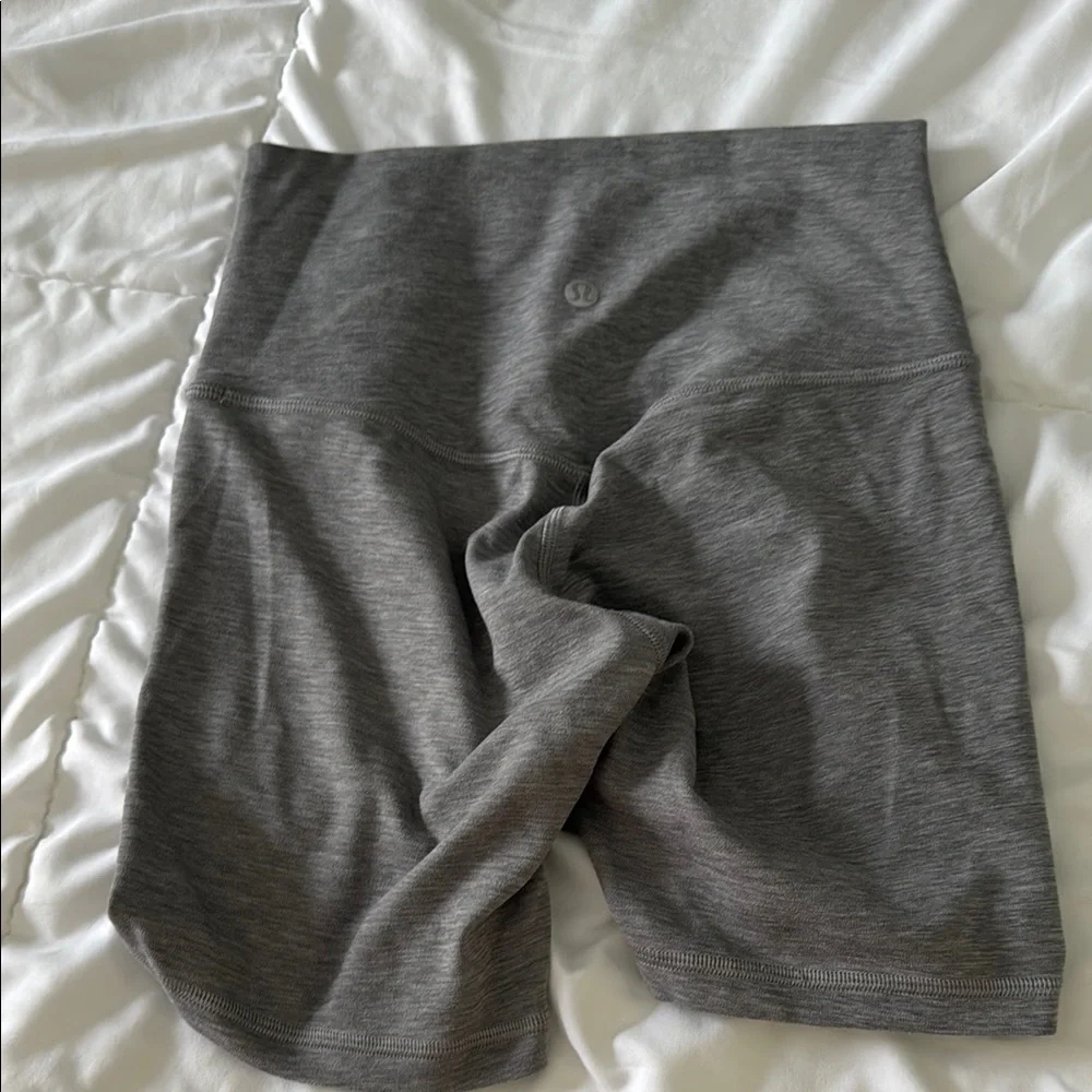 Gray Bike Shorts Stretchy High-Rise Waistband - Picture 2 of 2
